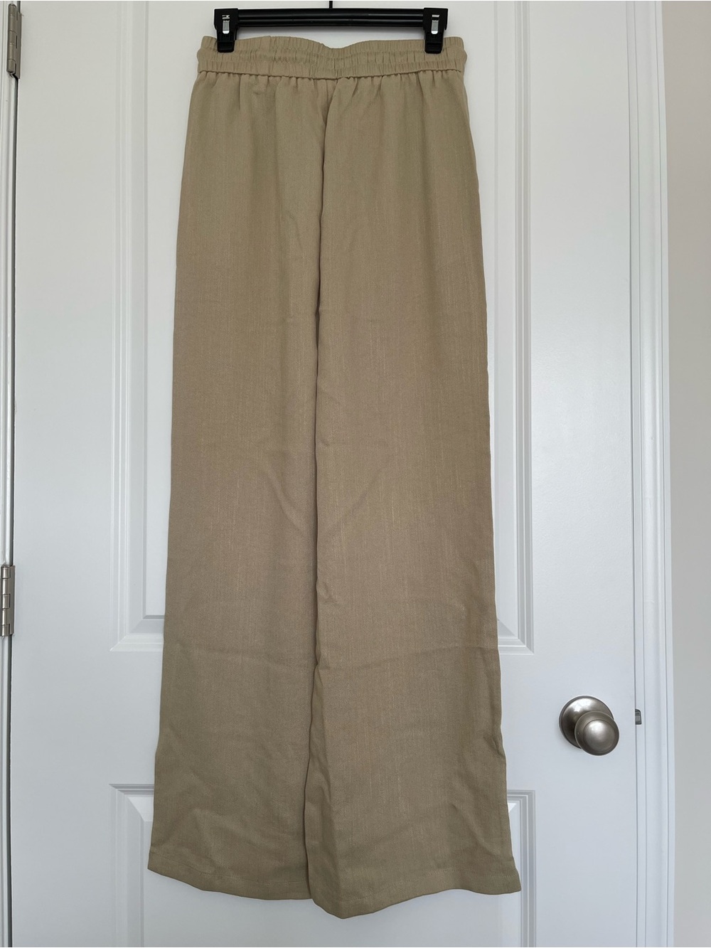 High Waisted Drawstring Pocket Wide Leg Baggy Casual Linen-Feel Pants TALL